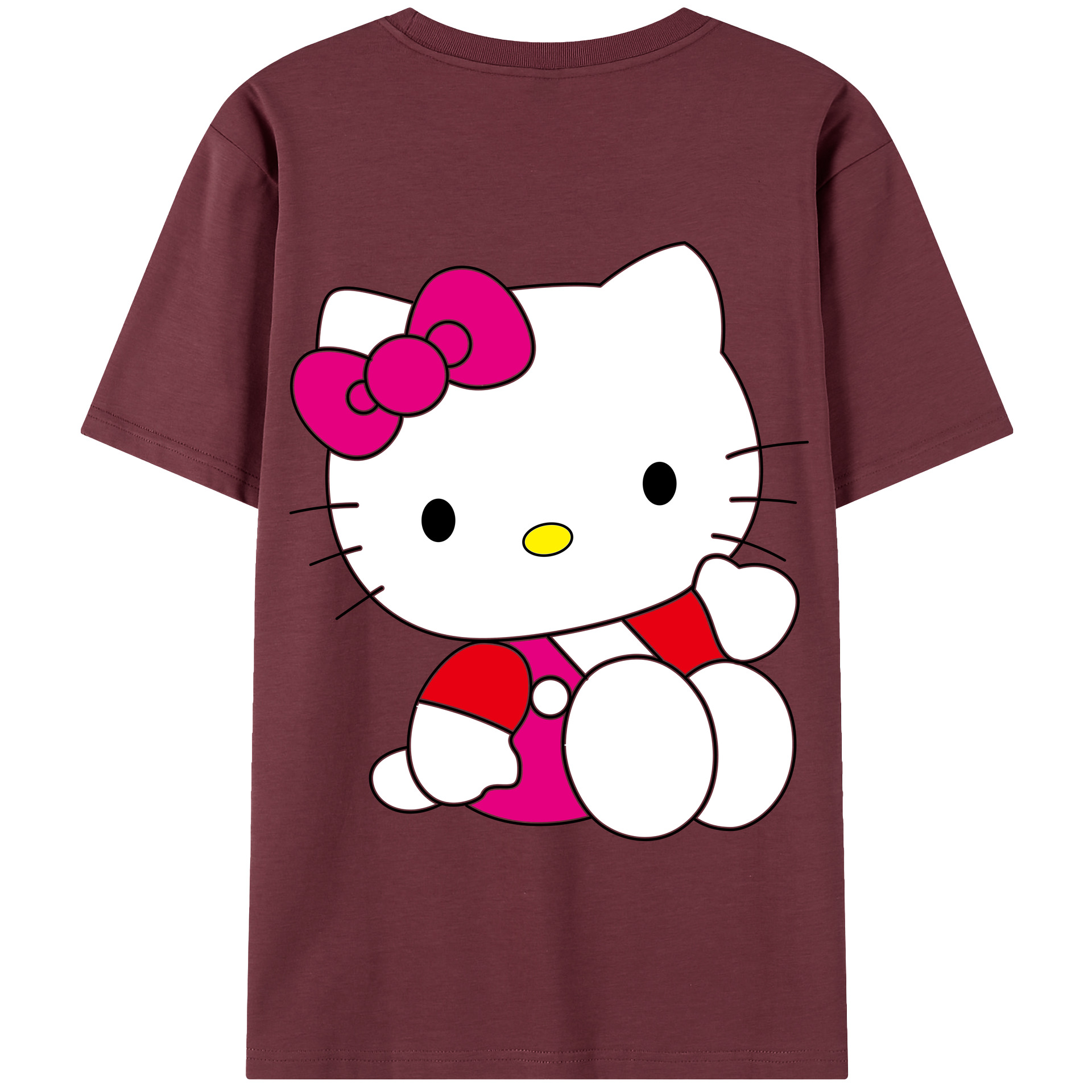 （画像用） Hello Kitty ハローキティ 綿100％半袖Tシャツ（背面プリント）